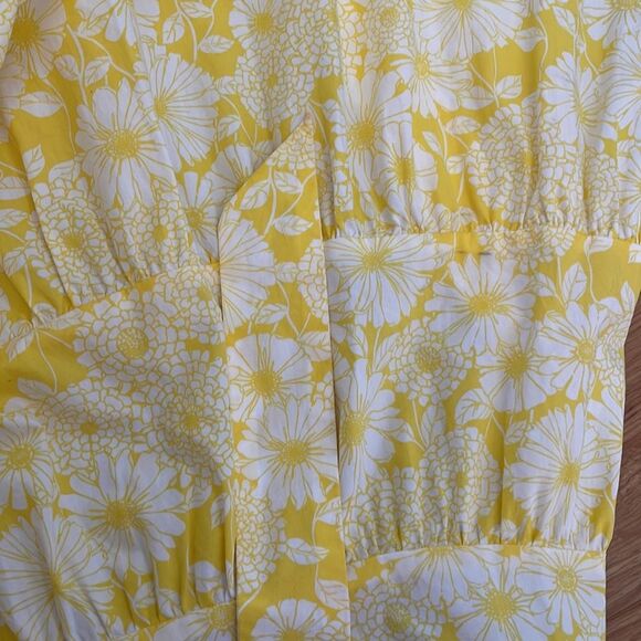 Lisa Marie Fernandez X Target Yellow Floral Tiered Trapeze Dress Sz Large - Picture 10 of 10